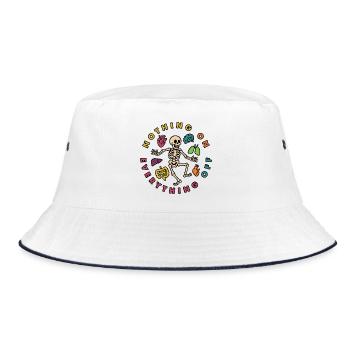 Nothing on, everyting off - Bucket Hat - white/navy - Front