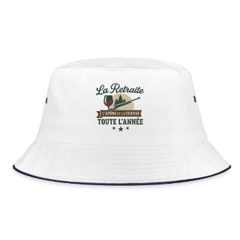 La retraite l apéro et la chasse toute l année  - Bob - blanc/marine - Devant