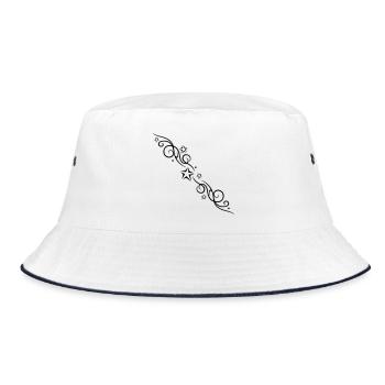 Star Ornament Tattoo Style - Bucket Hat - white/navy - Front
