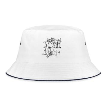 Retro Gothic Text with Clown Motif - Bucket Hat - white/navy - Front