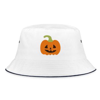 Conception fantaisiste de citrouille Jack-O'-Lantern - Bob - blanc/marine - Devant