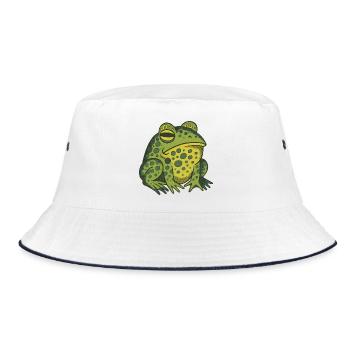 Illustration fantaisiste de grenouille verte - Bob - blanc/marine - Devant