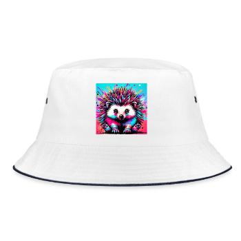 Igel - Bucket Hat - Weiß/Navy - Vorne