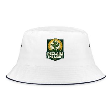 Reclaim the Light – Solarpunk - Bucket Hat - white/navy - Front