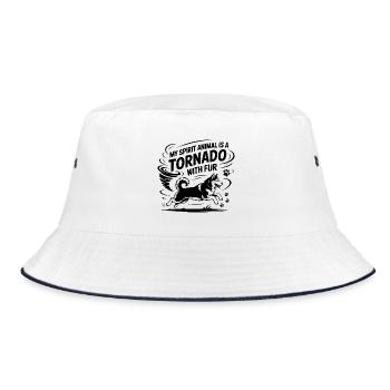 My Spirit Animal Is A Tornado With Fur Dog  - Bucket Hat - white/navy - Front