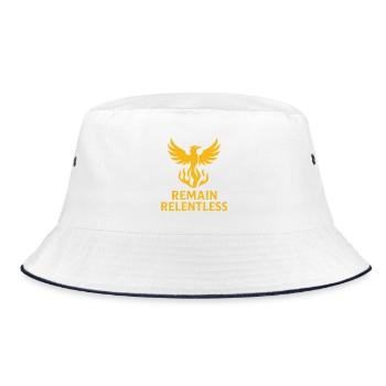 Remain Relentless – Discipline Tee - Bucket Hat - white/navy - Front