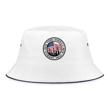 American Skyline with Flag Embrace - Bucket Hat - white/navy - Front