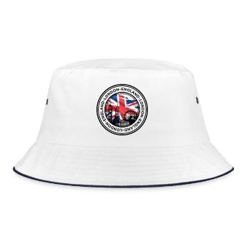 London Landmark Collage with Union Jack - Bucket Hat - white/navy - Front