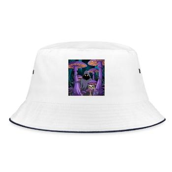 Mystic Forest with Glowing Entities - Bucket Hat - white/navy - Front