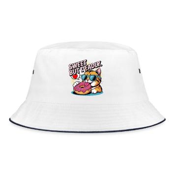 Donut de chat doux mais mortel - Bob - blanc/marine - Devant