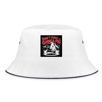 Evil guinea pig with bite saying design - Bucket Hat - white/navy - Front