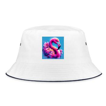 flamingo - Bucket Hat - white/navy - Front