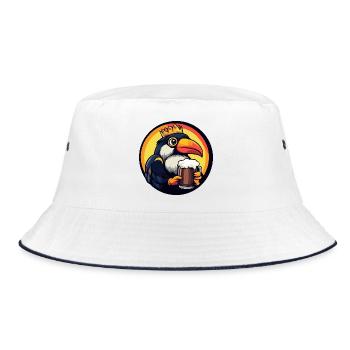 Toucan Bird Beer - Bucket Hat - white/navy - Front