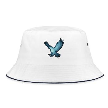 Seelentier und Wächterwesen: Adler - Bucket Hat - Weiß/Navy - Vorne