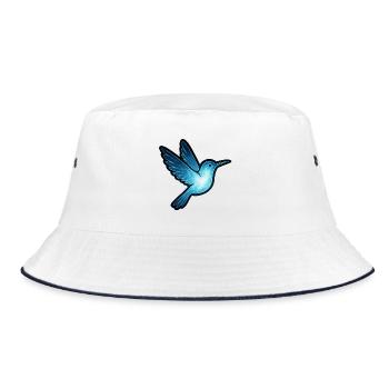 Seelentier und Wächterwesen: Kolibri - Bucket Hat - Weiß/Navy - Vorne