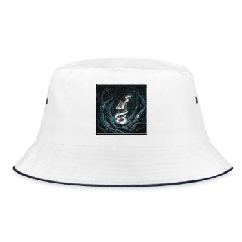 Mystic Forest Spirit with Guitar - Bucket Hat - white/navy - Front