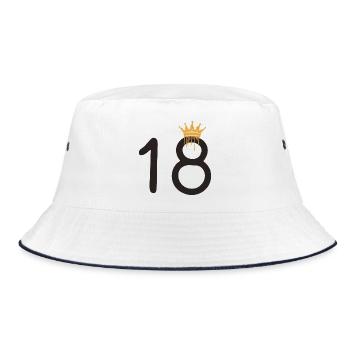 18 - Bucket Hat - Weiß/Navy - Vorne