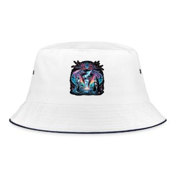 Cosmic Rift with Void Guardians - Bucket Hat - white/navy - Front