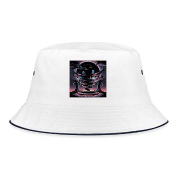 Kosmischer Abgrund Horror Illustration - Bucket Hat - Weiß/Navy - Vorne