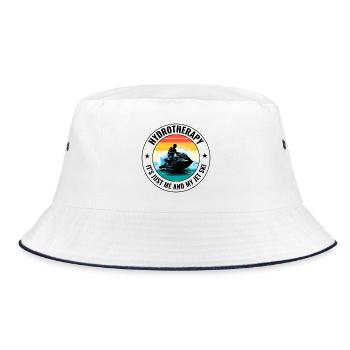 Vintage Jet Ski Therapy Ocean Lake  - Bucket Hat - white/navy - Front