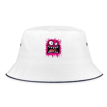 Colorful Psychedelic Monster - Bucket Hat - white/navy - Front
