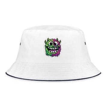 Colorful Psychedelic Monster - Bucket Hat - white/navy - Front