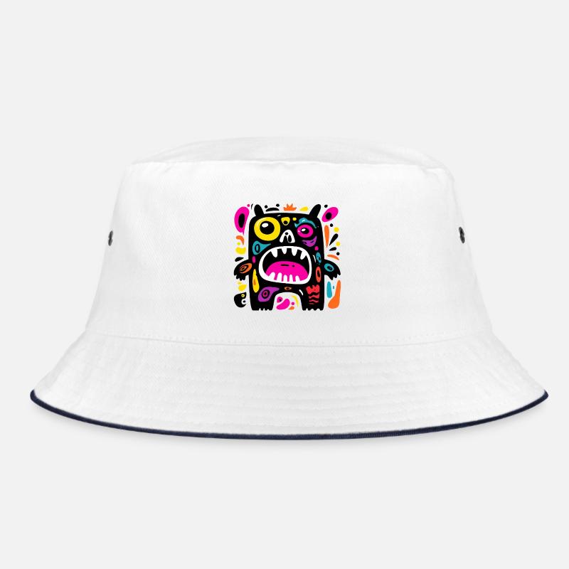 Buntes, ausdrucksstarkes Monster-Design Bucket Hat