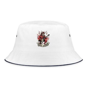 Mythical Demon Rock Illustration - Bucket Hat - white/navy - Front