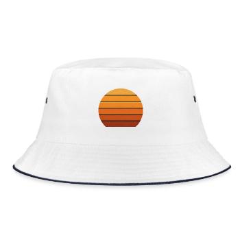 Abstract Sunset Silhouette - Bucket Hat - white/navy - Front