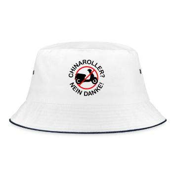 Chinaroller? Nein Danke! (2-farbig) - Bucket Hat - Weiß/Navy - Vorne