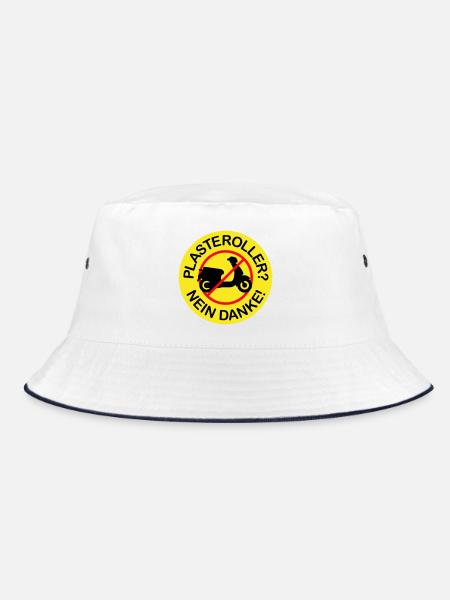 Plasteroller? Nein Danke! (3-farbig) - Bucket Hat - Weiß/Navy - Vorne