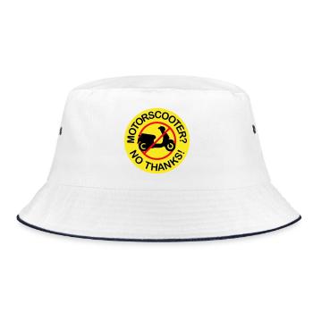 Motor Scooter? No Thanks! (3-farbig) - Bucket Hat - Weiß/Navy - Vorne