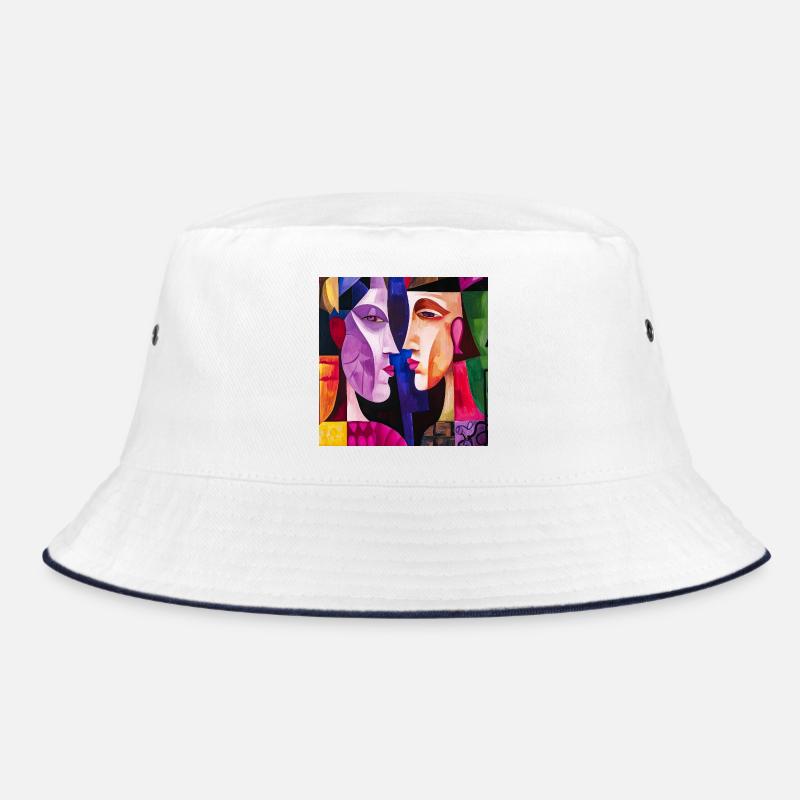 Bunte Paar Abstrakte Porträts Bucket Hat