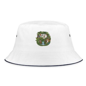 Tropical jungle underestimated animal mix - Bucket Hat - white/navy - Front