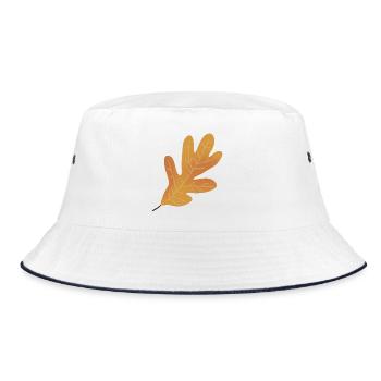 Herbst Eichenblatt Illustration - Bucket Hat - Weiß/Navy - Vorne