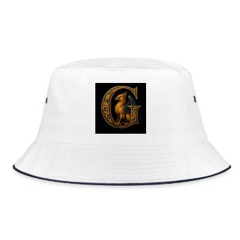G – Magisches Ornament mit Greif - Bucket Hat - Weiß/Navy - Vorne