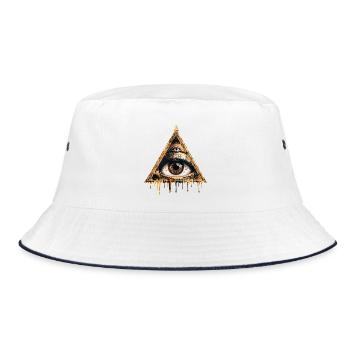 Mystic Eye in Golden Triangle - Bucket Hat - white/navy - Front