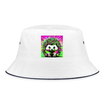 Igel - Bucket Hat - Weiß/Navy - Vorne