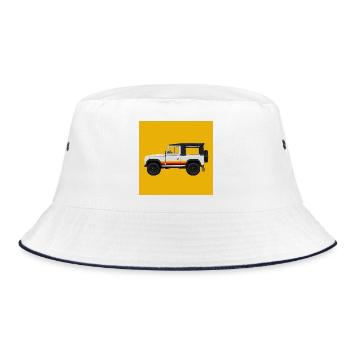 Vintage Off-Road SUV Design Defender - Bucket Hat - white/navy - Front