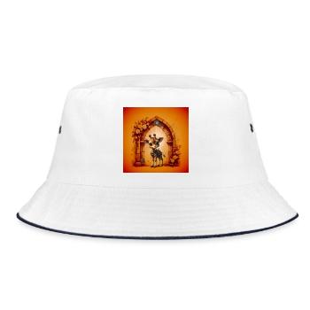Kangaroo Reliquary in the Garden of Clocks - Bucket Hat - white/navy - Front