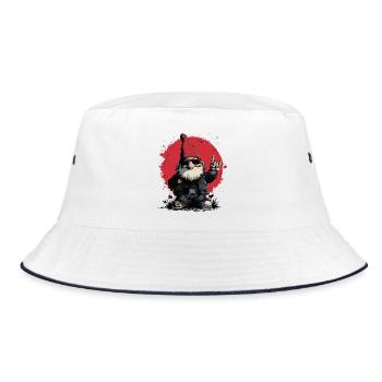 Heavy Metal Gartenzwerg - Bucket Hat - Weiß/Navy - Vorne