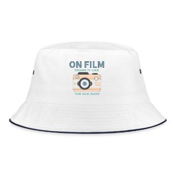 Vintage Camera Film Design - Bucket Hat - white/navy - Front