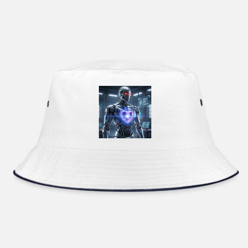 Futuristic robot with light effect Bucket Hat