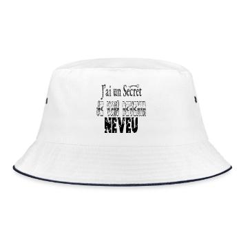 Ich habe ein Geheimnis: Ich werde ein Neffe - Bucket Hat - Weiß/Navy - Vorne