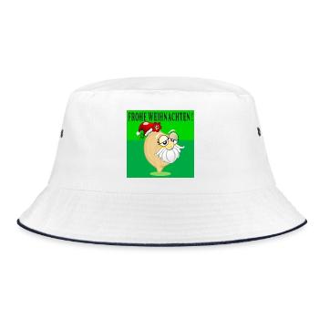 FROHE WEIHNACHTEN KICHERERBSE WEIHNACHTSMANN - Bucket Hat - Weiß/Navy - Vorne