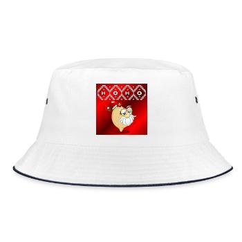 WEIHNACHTSMANN KICHERERBSEN - Bucket Hat - Weiß/Navy - Vorne