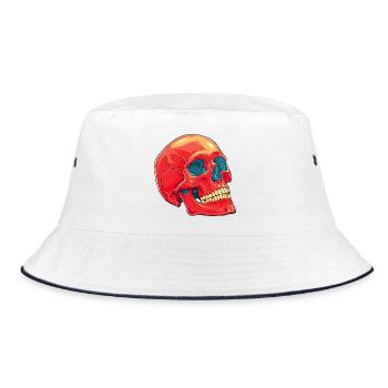 Totenkopf Skull - Bucket Hat - Weiß/Navy - Vorne