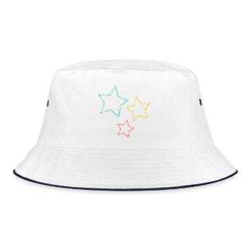 Colorful stars with an artistic atmosphere - Bucket Hat - white/navy - Front
