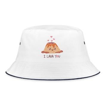 Cute Lava Heart Funny Saying - Bucket Hat - white/navy - Front