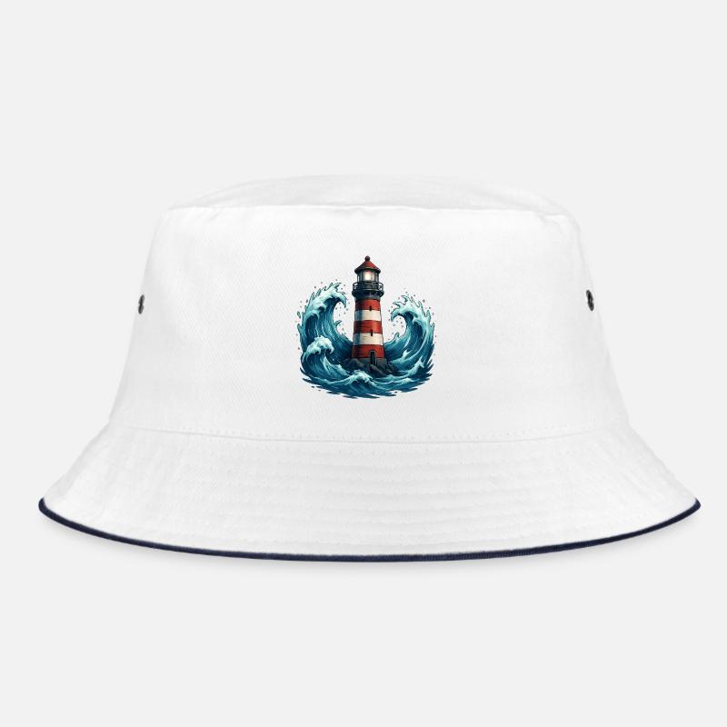 lighthouse - Bucket Hat - white/navy